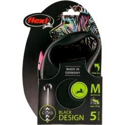 Flexi 5m Medium Pink Black Design Cord Retractable Dog Lead -Planters Kit Sales 4000498033418 4