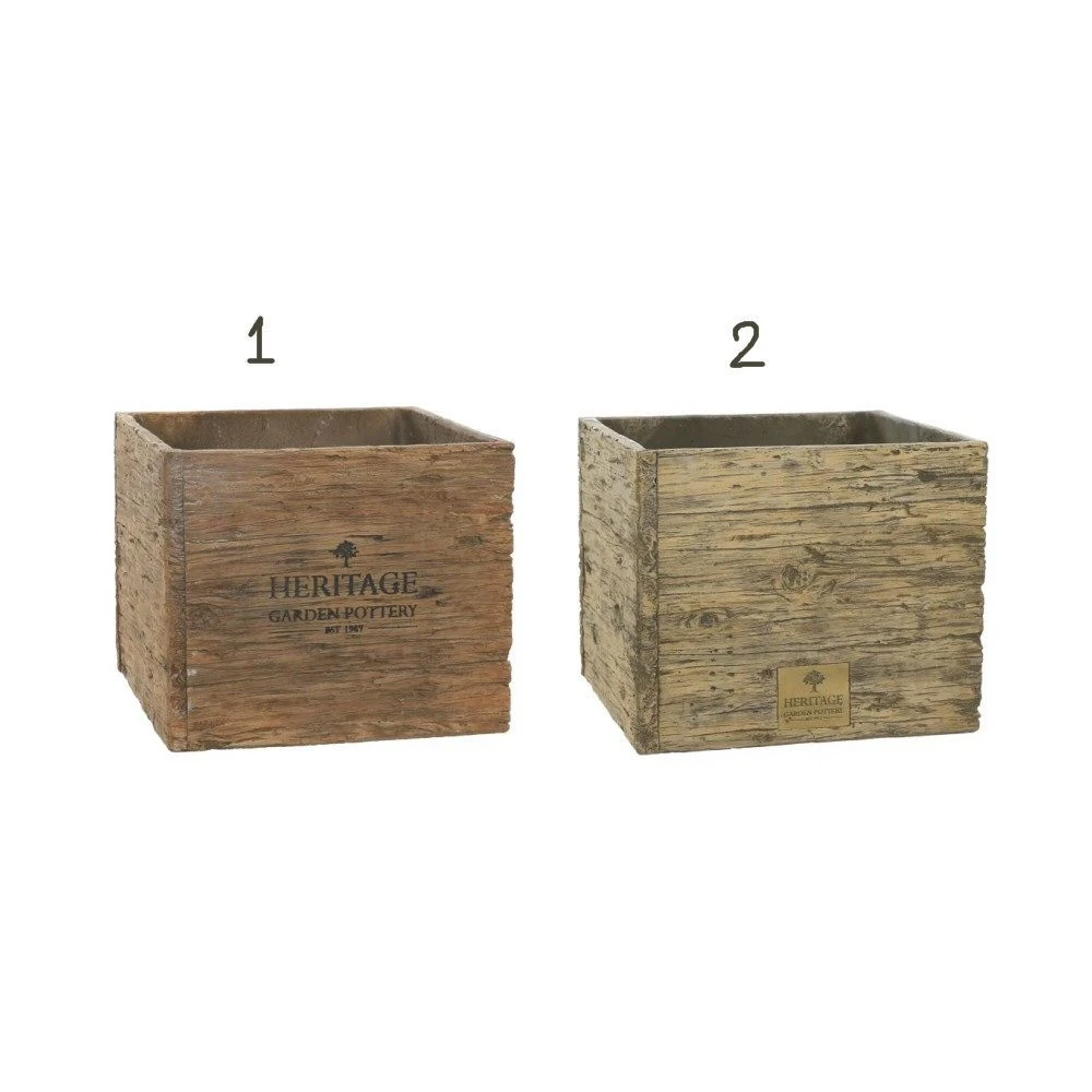 Woodlodge 37cm Heritage Oak Square Planter 3 Woodlodge 37cm Heritage Oak Square Planter