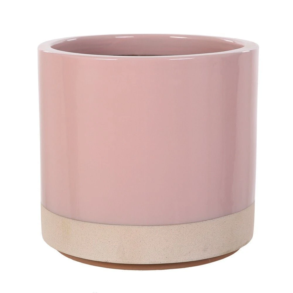 Woodlodge 38cm Pastel Pink Glazed Pot 3 Woodlodge 38cm Pastel Pink Glazed Pot