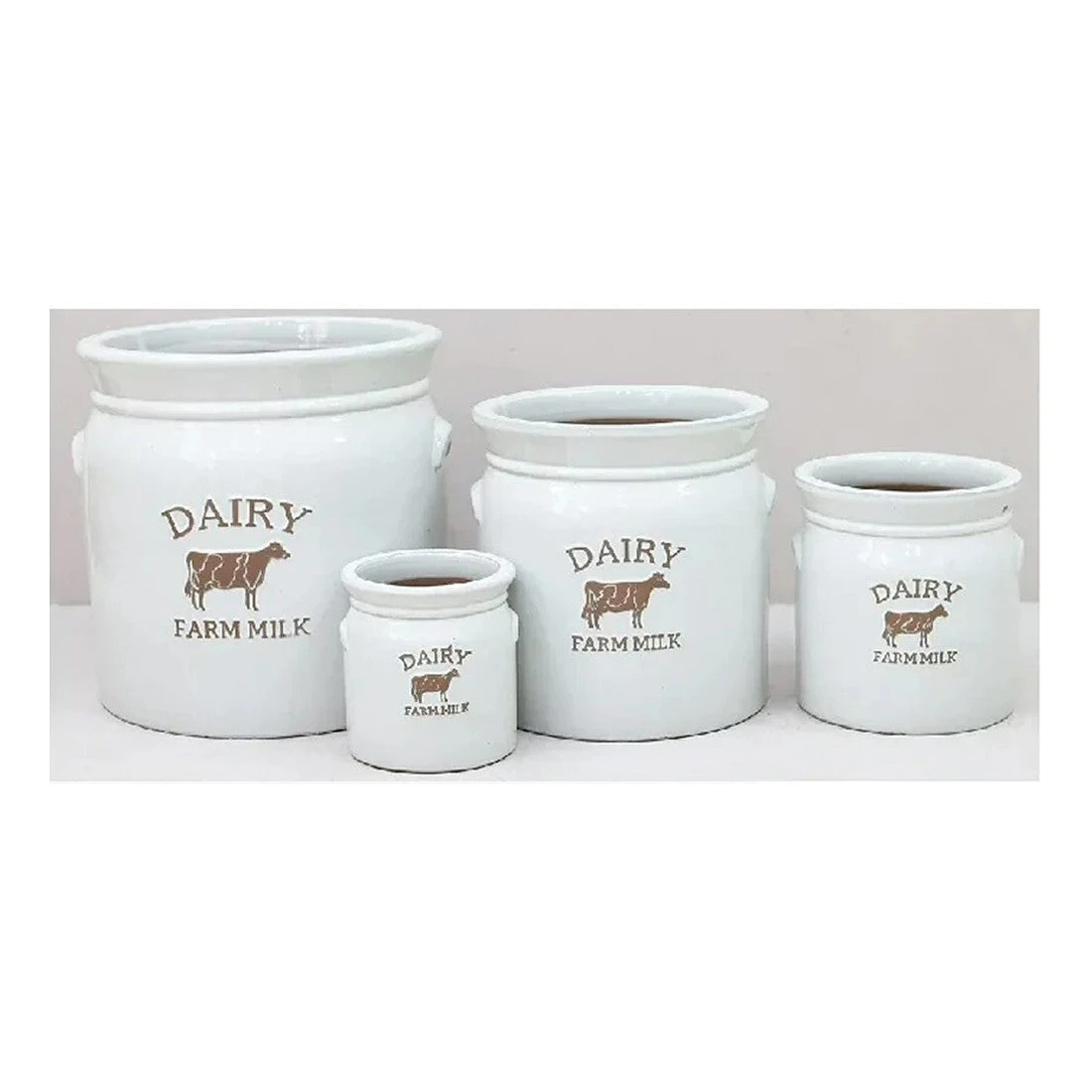Woodlodge 23cm White Wash Dairy Milk Churn Pot 3 Woodlodge 23cm White Wash Dairy Milk Churn Pot