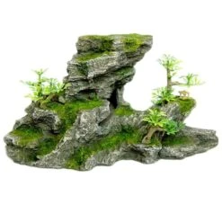25cm C-Shape Rock Formation With Plant - MS953