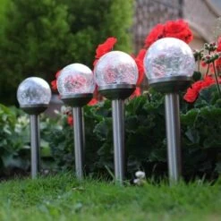 Smart Solar 35cm Crackle Globe Colour Changing Stake Lights (5 Pack) -Planters Kit Sales 5050642008471 3
