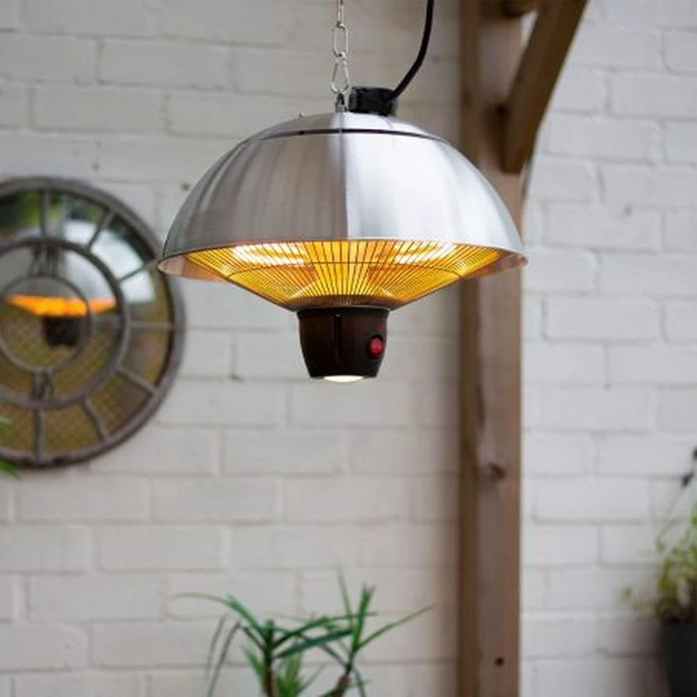 La Hacienda 41cm Silver Hanging Mushroom Patio Heater 4 La Hacienda 41cm Silver Hanging Mushroom Patio Heater - Image 2