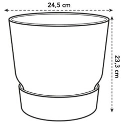 Elho 25cm Leaf Green Greenville Round Planter -Planters Kit Sales 8711904332433 3