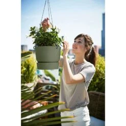 Elho 24cm Leaf Green Greenville Hanging Basket Planter -Planters Kit Sales 8711904332440 4