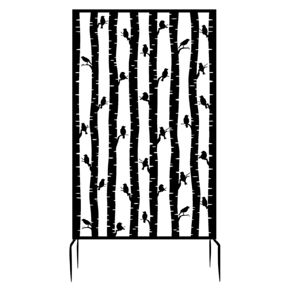 Fallen Fruits 186cm Black Birds Metal Privacy Screen 3 Fallen Fruits 186cm Black Birds Metal Privacy Screen