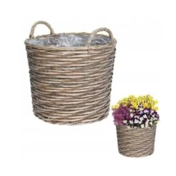 Koopman 39cm Wicker Basket Planter -Planters Kit Sales 8719202993394 3